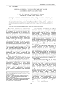 Оценка качества городской среды методами биологического мониторинга