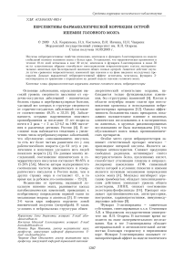 Перспективы фармакологической коррекции острой ишемии головного мозга