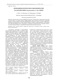 Морфофизиологические и биохимические характеристики Comarum palustre L. на Севере