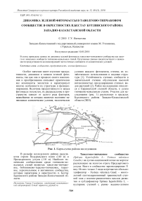 Динамика зеленой фитомассы в таволгово-типчаковом сообществе в окрестностях п. Бестау Бурлинского района Западно-Казахстанской области