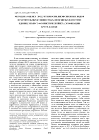 Методика оценки продуктивности лекарственных видов в растительных сообществах, описанных в системе единиц эколого-флористической классификации Браун-Бланке