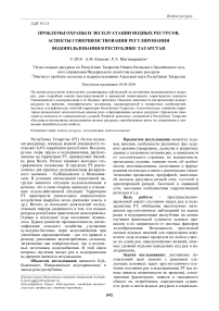 Проблемы охраны и эксплуатации водных ресурсов, аспекты совершенствования регулирования водопользования в Республике Татарстан