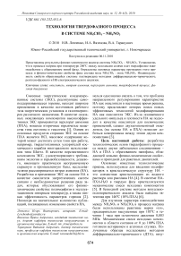 Технология твердофазного процесса в системе NH4ClO4 - NH4NO3