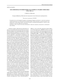 Послевоенная реэмиграция населения в Среднее Поволжье (1945-1951 гг.)