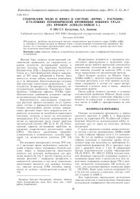 Содержание меди и цинка в системе «почва - растение» в условиях геохимической провинции Южного Урала (на примере Аchillea nobilis L.)