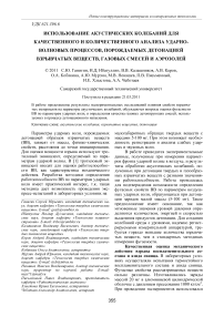 Использование акустических колебаний для качественного и количественного анализа ударно-волновых процессов, порождаемых детонацией взрывчатых веществ, газовых смесей и аэрозолей