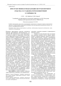 Пространственная модель подвески транспортного средства со стабилизатором поперечной устойчивости