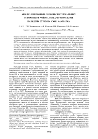 Анализ микробных сообществ термальных источников района озера Фумарольное Кальдеры вулкана Узон, Камчатка