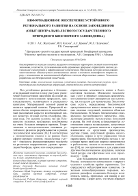 Информационное обеспечение устойчивого регионального развития на основе заповедников (опыт Центрально-Лесного государственного природного биосферного заповедника)