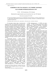 Влияние качества воды на состояние здоровья населения Тюменской области