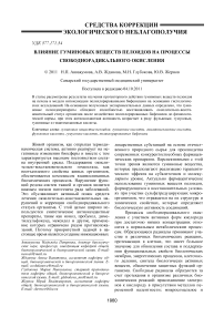 Влияние гуминовых веществ пелоидов на процессы свободнорадикального окисления