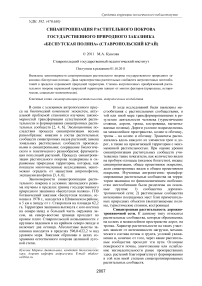 Синантропизация растительного покрова государственного природного заказника «Беспутская поляна» (Ставропольский край)