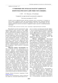 Гуминовые кислоты как фактор защиты от нефротоксического действия гентамицина