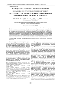 Исследование структуры и деформационного поведения при статическом и циклическом нагружении стали 12Х1МФ после наноструктурирования поверхностного слоя ионным пучком Zr+