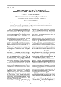 Построение межотраслевой комплексной геоинформационной системы Воронежской области