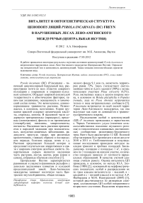 Виталитет и онтогенетическая структура ценопопуляций Pyrola incarnata (DC) Freyn в нарушенных лесах Лено-Амгинского междуречья (Центральная Якутия)