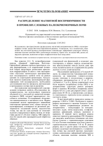 Распределение магнитной восприимчивости в профилях сложных палеокриоморфных почв