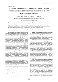 Особенности ферментативной активности почв степной зоны эльбрусского варианта поясности Центрального Кавказа