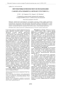 Перспективы комплексного использования сафлора красильного (Carthamus tinctorius L.)