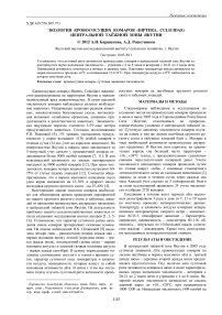 Экология кровососущих комаров (Diptera, Culicidae) центральной таёжной зоны Якутии