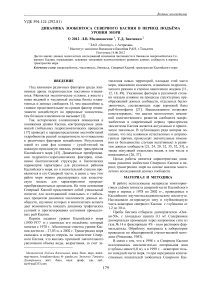 Динамика зообентоса Северного Каспия в период подъёма уровня моря