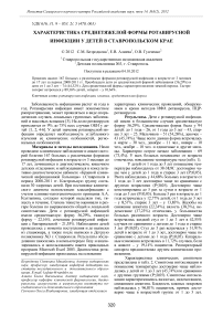 Характеристика среднетяжелой формы ротавирусной инфекции у детей в Ставропольском крае