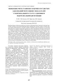 Выявление риска развития сердечно-сосудистых заболеваний через оценку показателей субоптимального статуса здоровья и эндотелиальной дисфункции