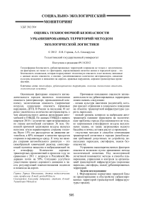 Оценка техносферной безопасности урбанизированных территорий методом экологической логистики