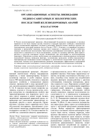 Организационные аспекты ликвидации медико-санитарных и экологических последствий железнодорожных аварий и катастроф