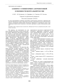 К вопросу о мониторинге антропогенной освоенности Центральной России