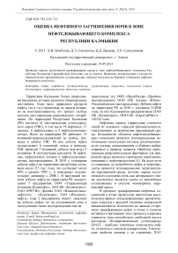 Оценка нефтяного загрязнения почв в зоне нефтедобывающего комплекса Республики Калмыкия