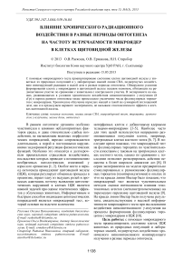 Влияние хронического радиационного воздействия в разные периоды онтогенеза на частоту встречаемости микроядер в клетках щитовидной железы