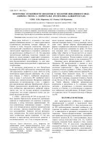 Некоторые особенности биологии и экологии инвазивного вида Ambrosia trifida L. в Приуралье (Республика Башкортостан)