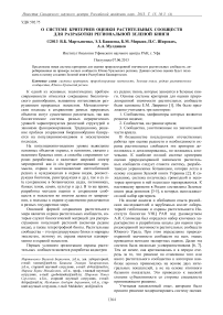 О системе критериев оценки растительных сообществ для разработки региональной зеленой книги