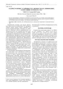 Распространение устойчивости к низким дозам ампициллина в популяции Escherichia coli