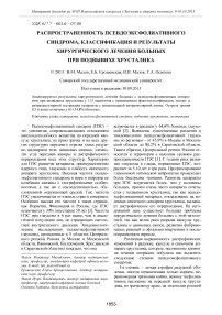 Распространенность псевдоэксфолиативного синдрома, классификация и результаты хирургического лечения больных при подвывихе хрусталика