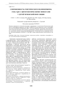 Сопряженность генетического полиморфизма гена NQ01 с цитогенетическими эффектами у детей чеченской популяции