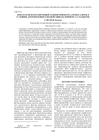 Показатели флуктуирующей асимметрии Betula pendula Roth. В условиях антропогенного воздействия (на примере г. о. Тольятти)