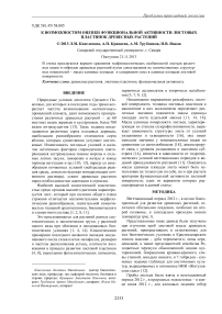 К возможностям оценки функциональной активности листовых пластинок древесных растений