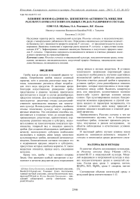 Влияние ионов кадмия на жизненную активность мицелия Pleurotus ostreatus в питательных средах различного состава