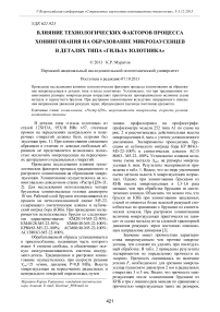 Влияниe технологических факторов процесса хонингования на образование микрозаусенцев в деталях типа «гильза золотника»