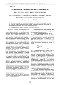 Особенности упрочнения многолезвийного инструмента твердыми покрытиями
