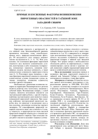 Прямые и косвенные факторы возникновения пирогенных опасностей в таёжной зоне Западной Сибири