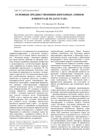 Основные предшественники биогенных аминов в винограде из Дагестана