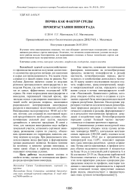 Почва как фактор среды произрастания винограда