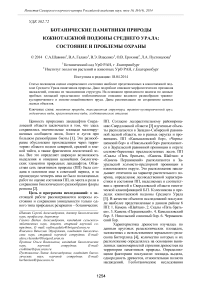 Ботанические памятники природы южнотаежной подзоны Среднего Урала: состояние и проблемы охраны