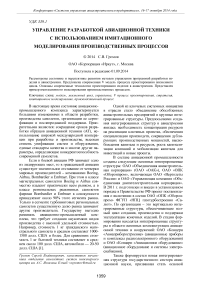 Управление разработкой авиационной техники с использованием имитационного моделирования производственных процессов