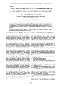 Адаптация организационных структур предприятий аэрокосмической отрасли к проектному управлению