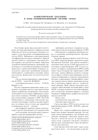 Конвертирование геоданных в среде геоинформационной системы «ITSGIS»