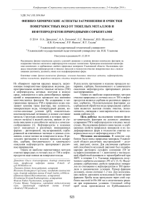 Физико-химические аспекты загрязнения и очистки поверхностных вод от тяжелых металлов и нефтепродуктов природными сорбентами